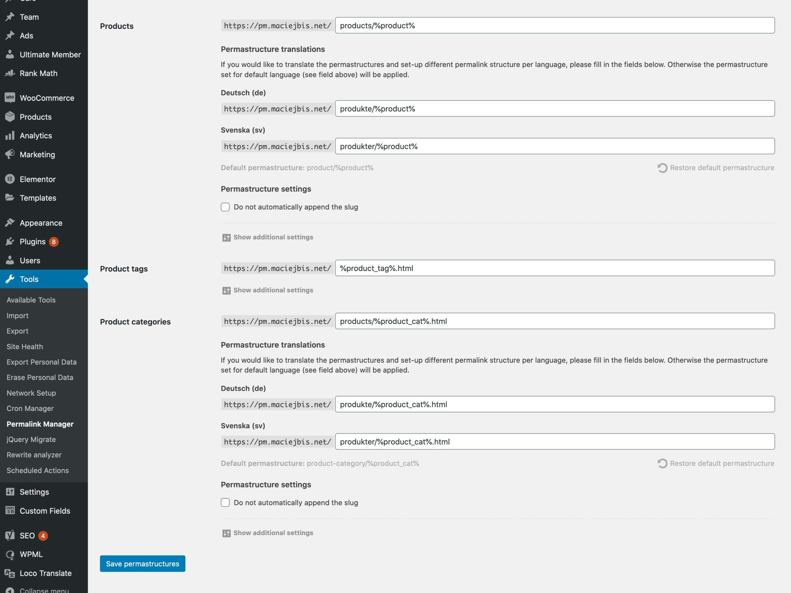 Permalink Manager Pro gallery image