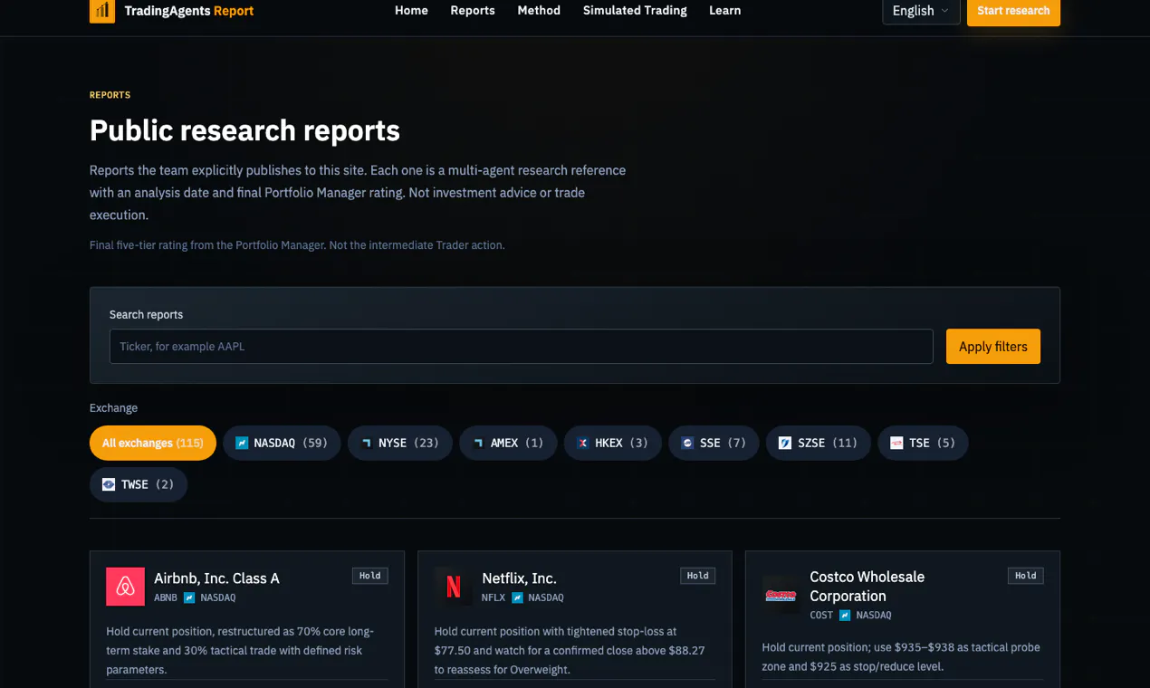 TradingAgents Report gallery image