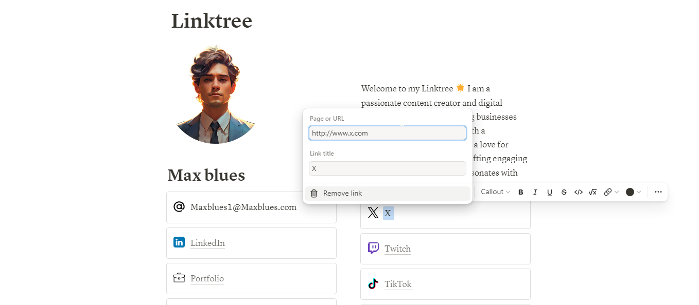 Mídia 3 de Modelo de noção Linktree gratuito - Mídia social, linktree, modelo de noção, comunidade