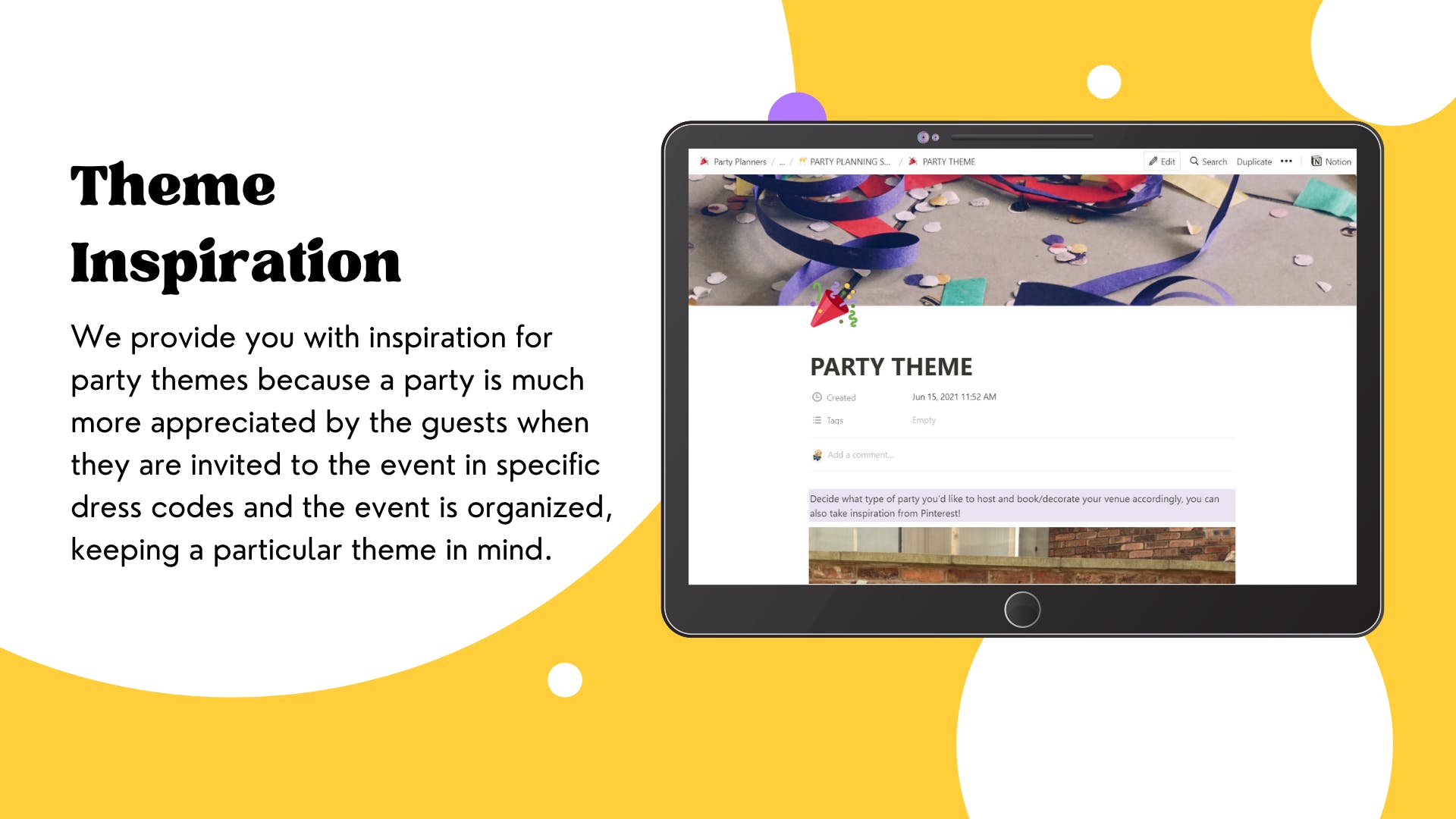 Notion Party Planners Plan all of your events using Notion Product Hunt