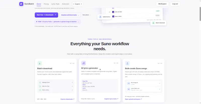 SunoBatch screenshot 2