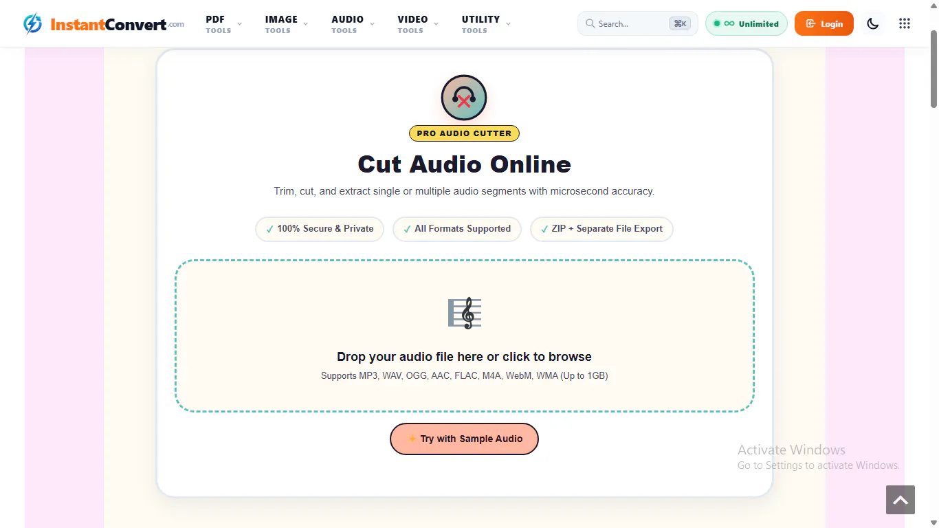 Audio trimmer (offline) screenshot