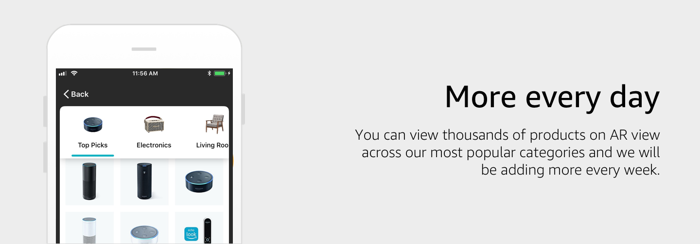 Amazon AR view Try products in your home before you buy them
