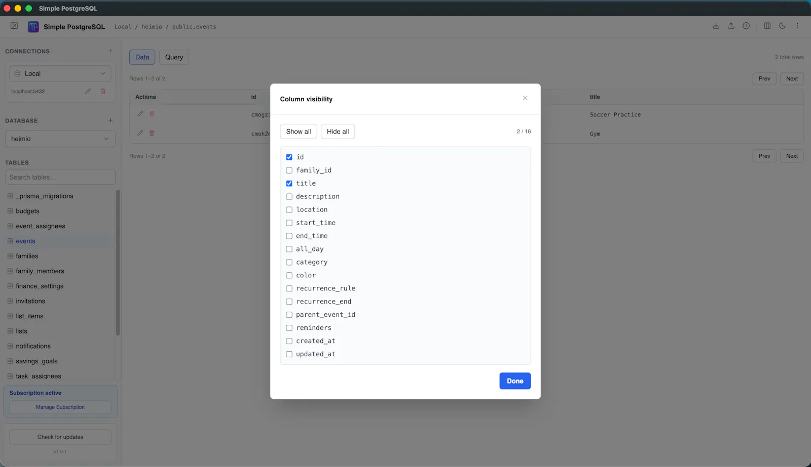 SimplePostgreSQL screenshot 4