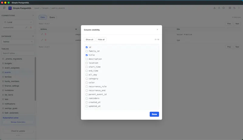 SimplePostgreSQL screenshot 4