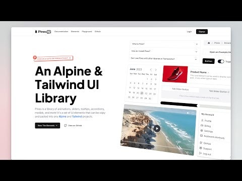 startuptile Pines-A beautiful UI library for Alpine and Tailwind