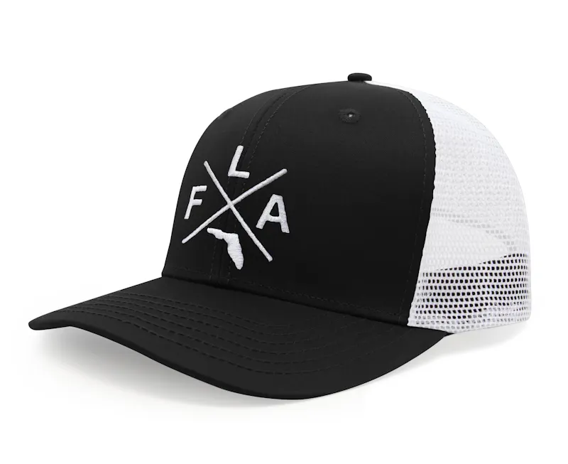 Florida FLA Trucker Hat – Black/White screenshot 1
