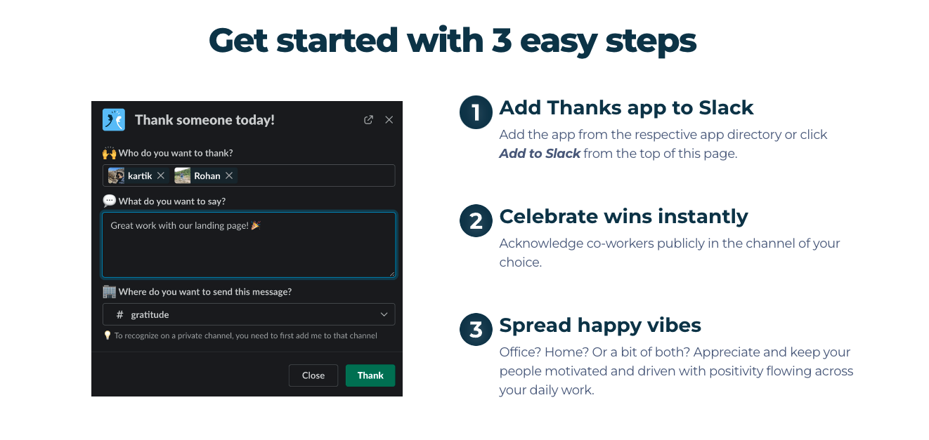 Aplicación de gracias por Slack media 3