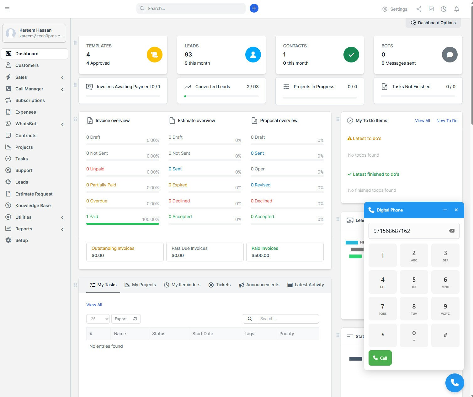 Media hệ thống a - Thị trường mô -đun Perfex CRM 11