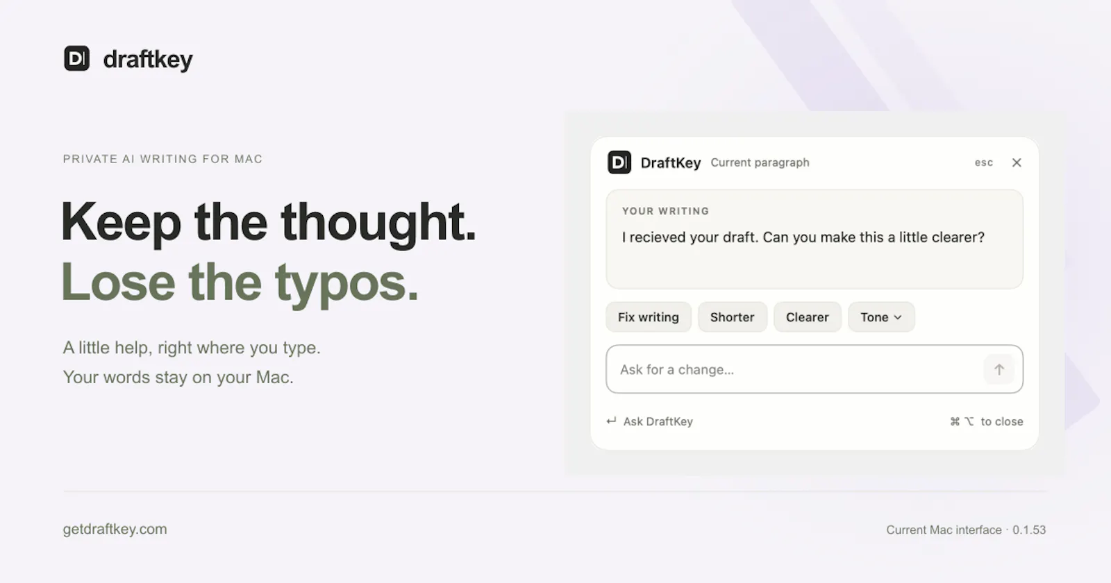 DraftKey screenshot 1