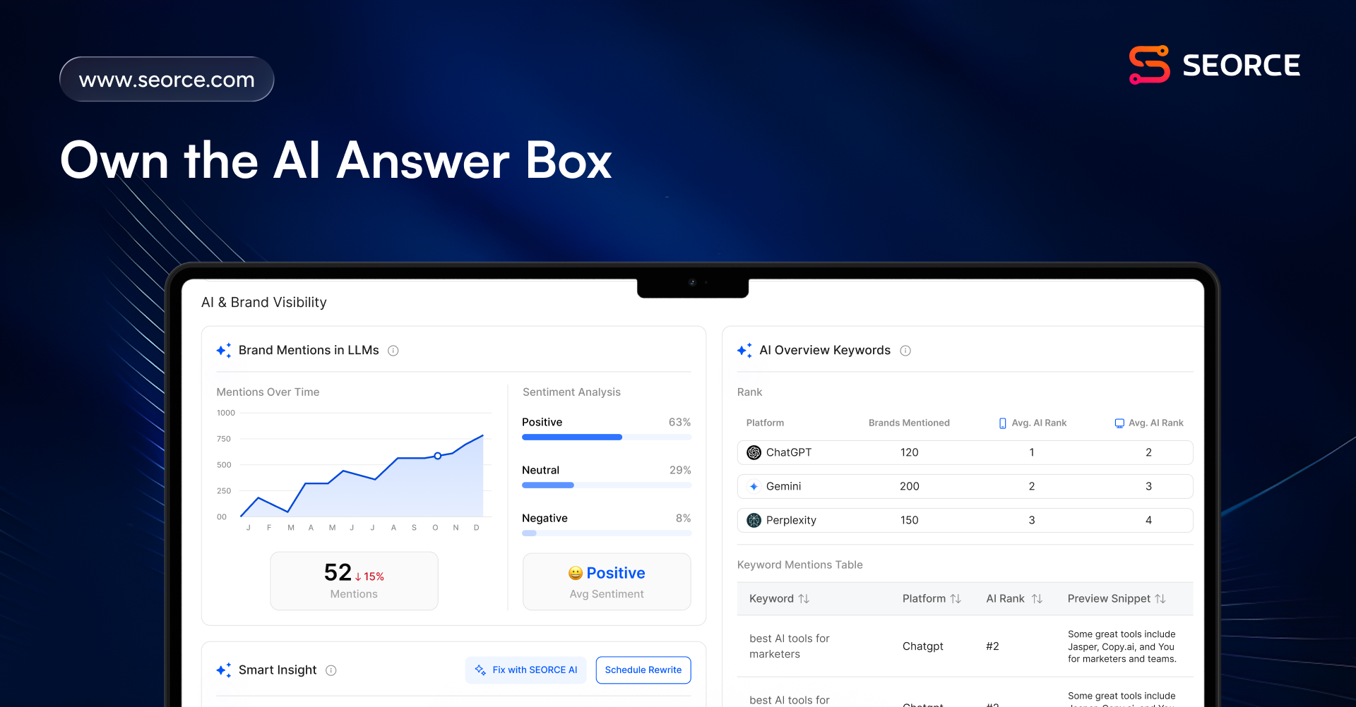 SEORCE - Screenshot 2 showing product features and functionality