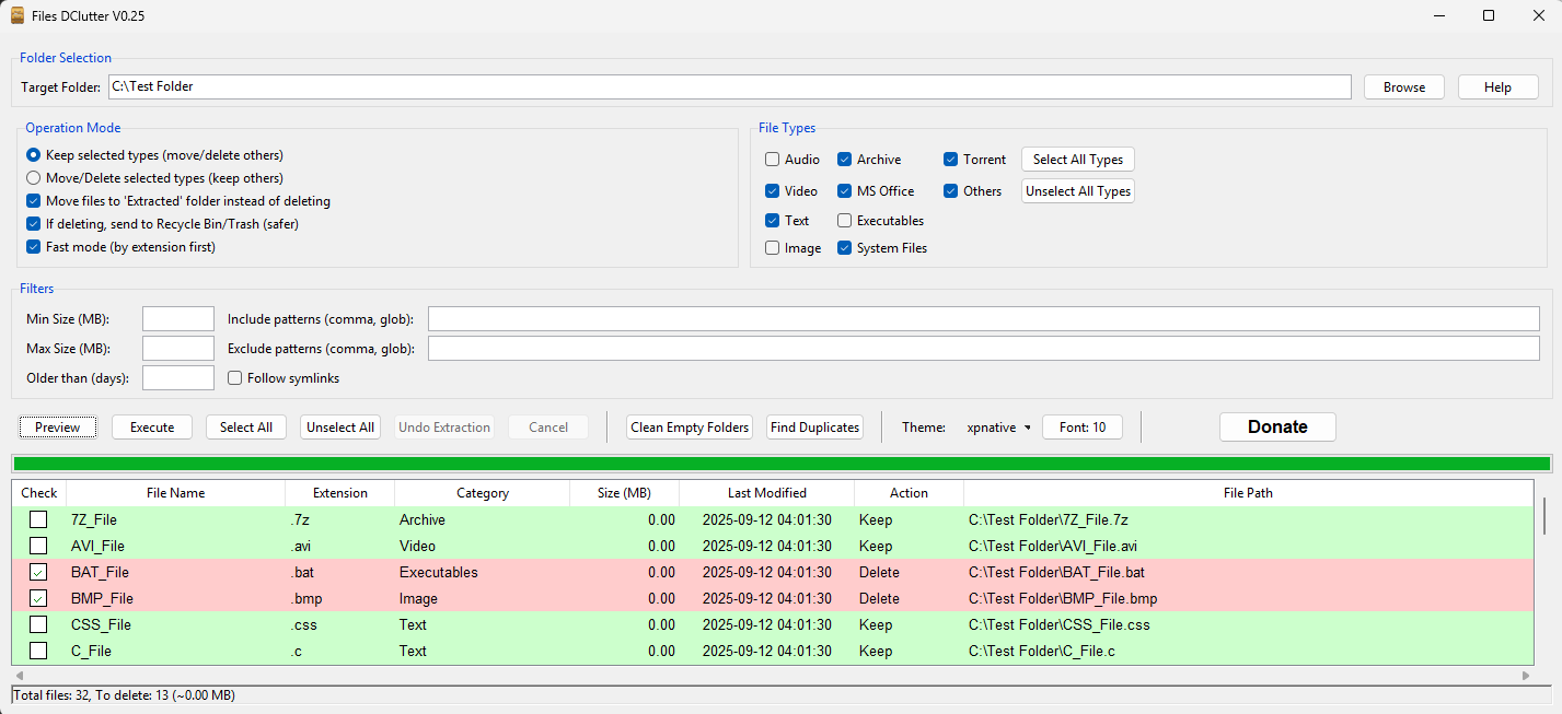 Filesdclutter_v0.25 - FilesDClutter का पहला रिलीज़ मीडिया 1