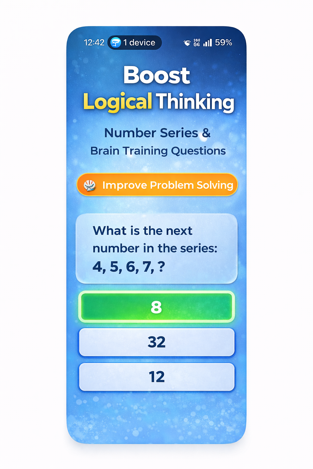 Math Puzzles - Brain Training App - Screenshot 5 showing product features and functionality