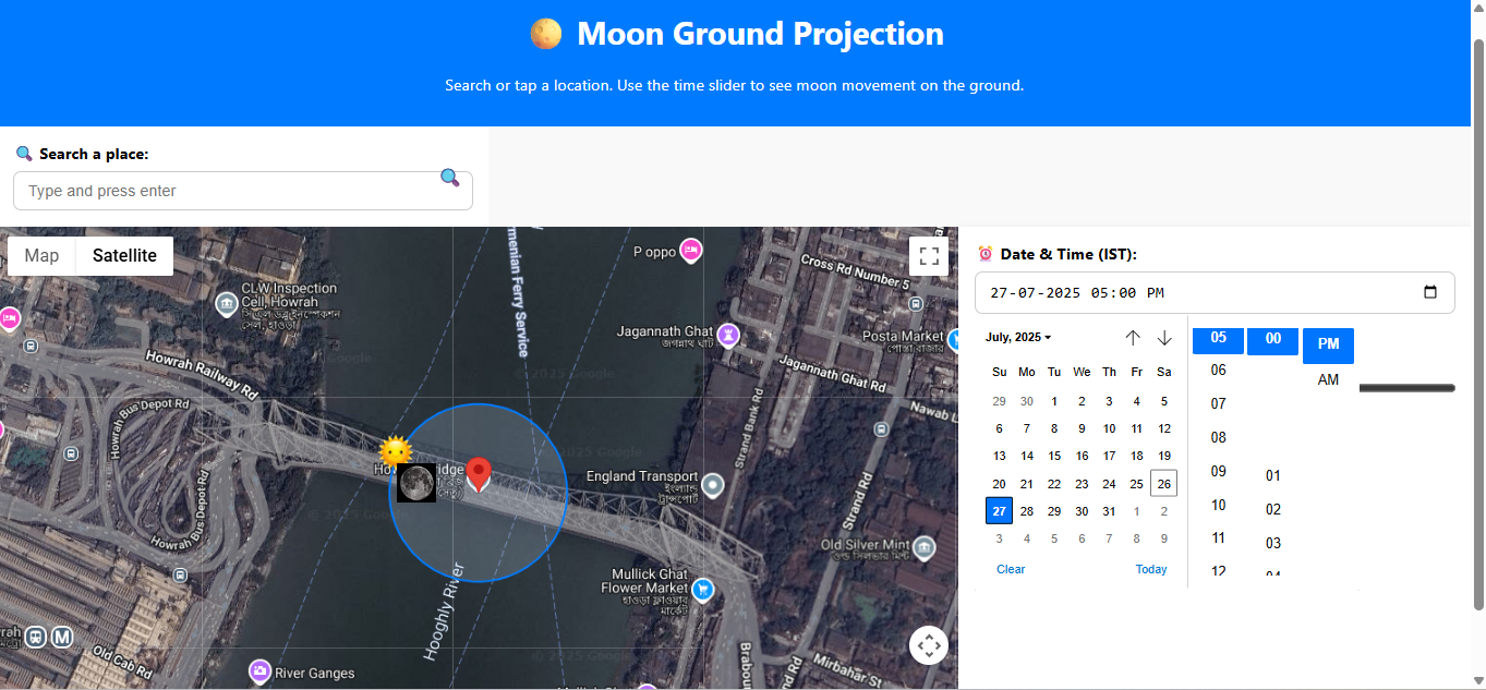 Sun and Moon projection on gmap media 1