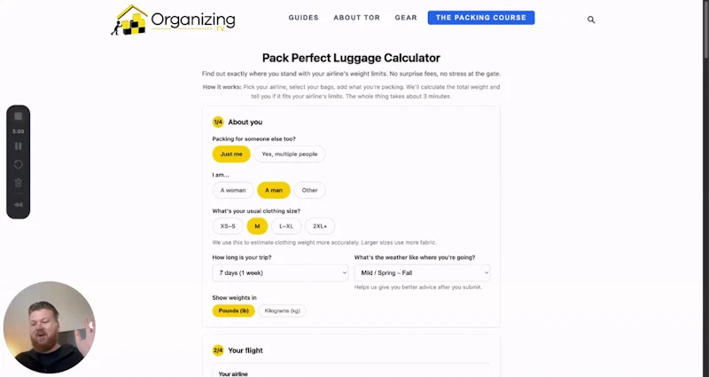 Pack Perfect Luggage Calculator screenshot 1 (video preview)