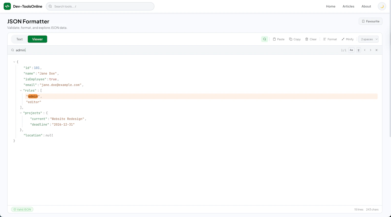 Better JSON Formatter screenshot 1