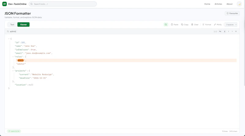 Better JSON Formatter screenshot 1