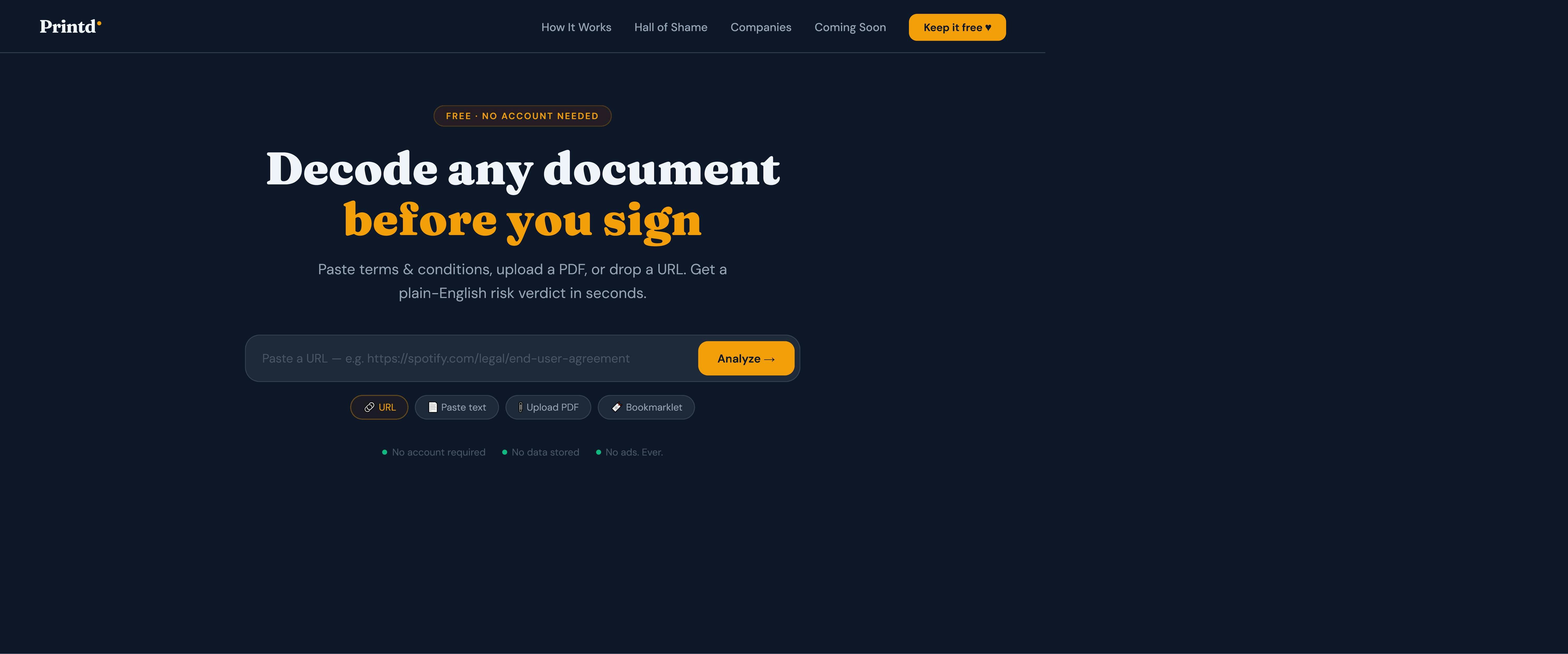 Printd - Main product screenshot demonstrating key features and user interface