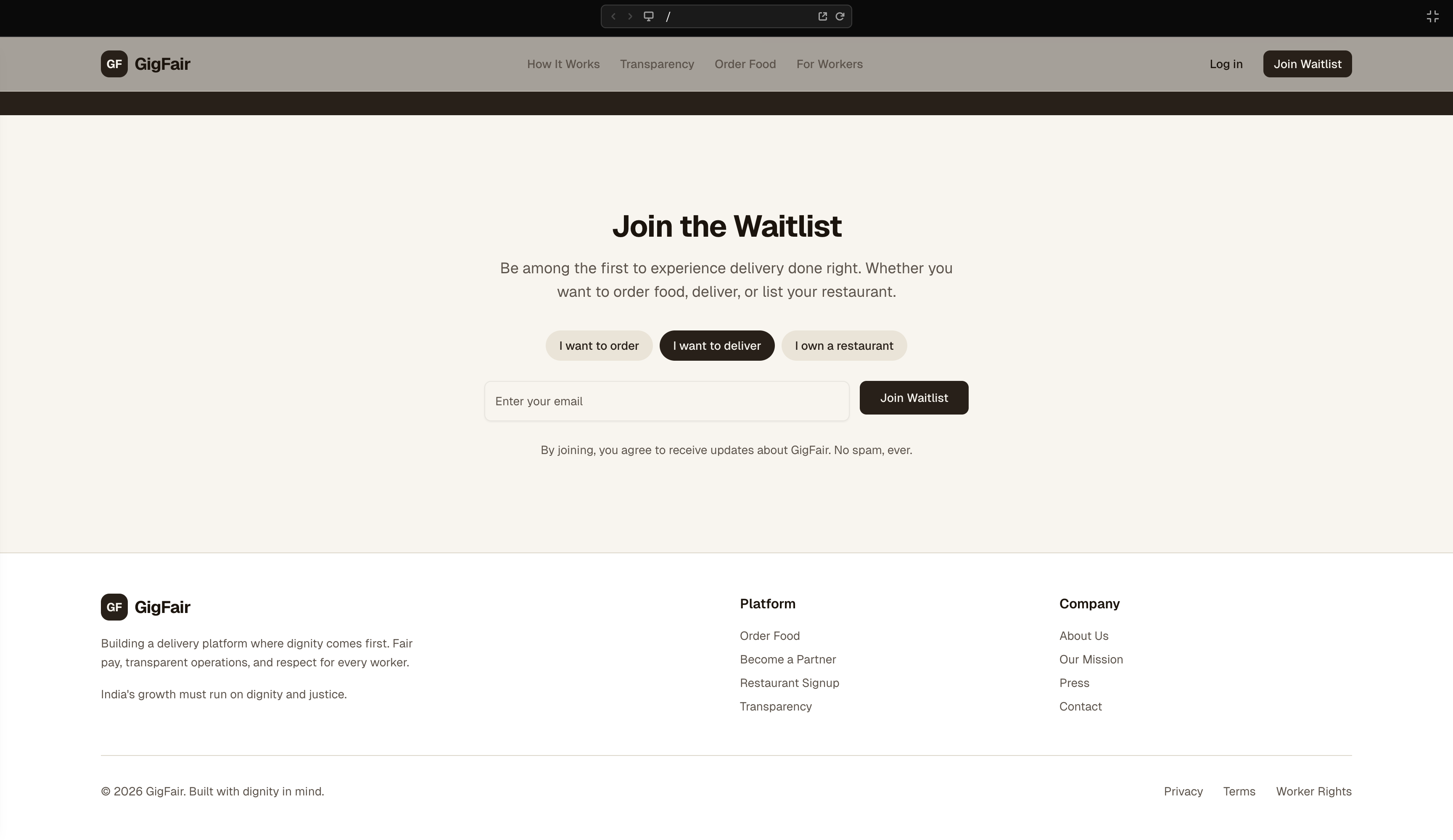 GigFair - Screenshot 2 showing product features and functionality