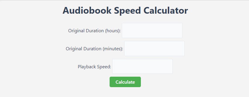 Audiobook Speed Calculator  media 1