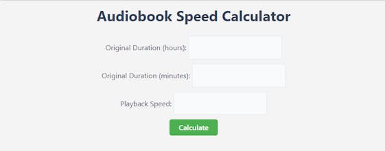 Audiobook Speed Calculator gallery image