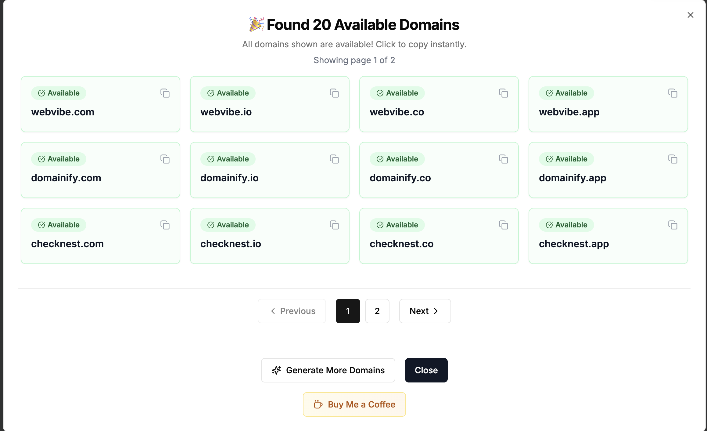 Domaingen - Smart Domain Generator für Startups Medien 3