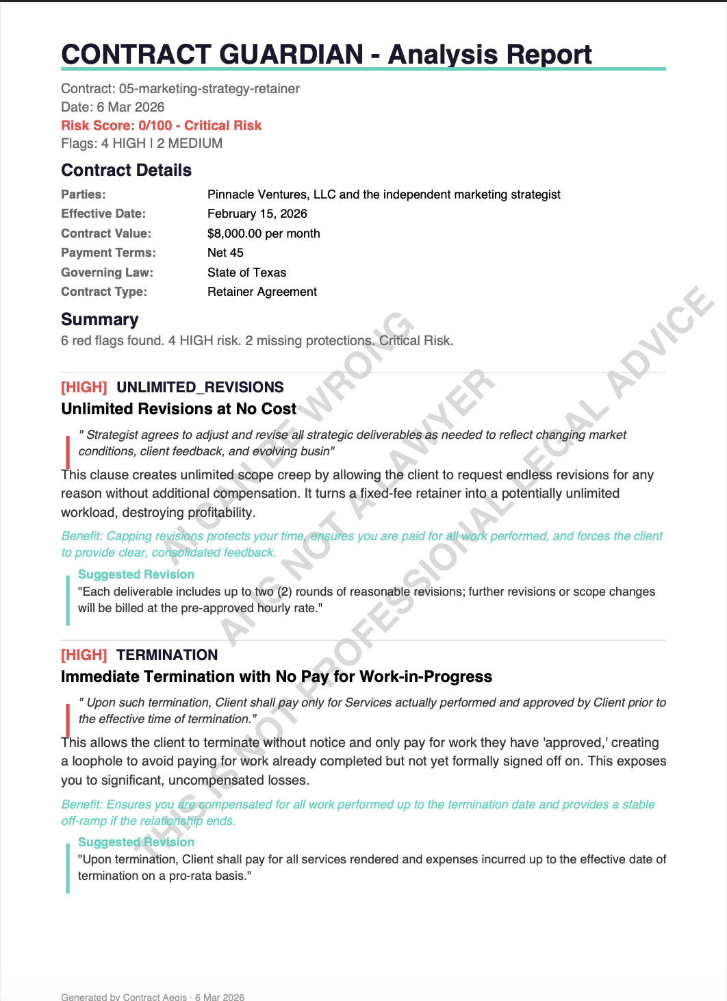 Contract Aegis - AI Contract Reviewer  - Screenshot 2 showing product features and functionality