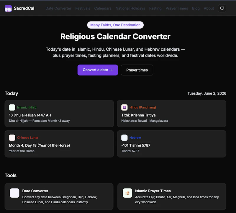 SacredCal screenshot 1