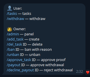  Premium Telegram Task & Payout Bot gallery image