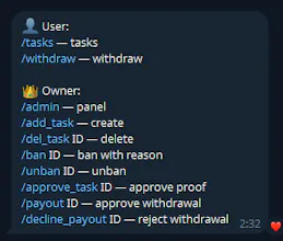 Premium Telegram Task & Payout Bot gallery image