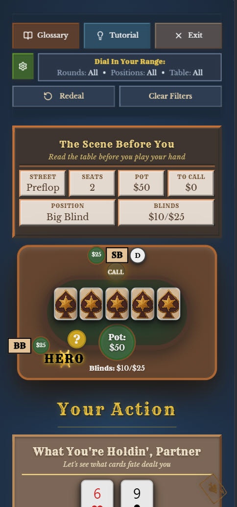 PowerFold Theory - Poker Trainer - Main product screenshot demonstrating key features and user interface