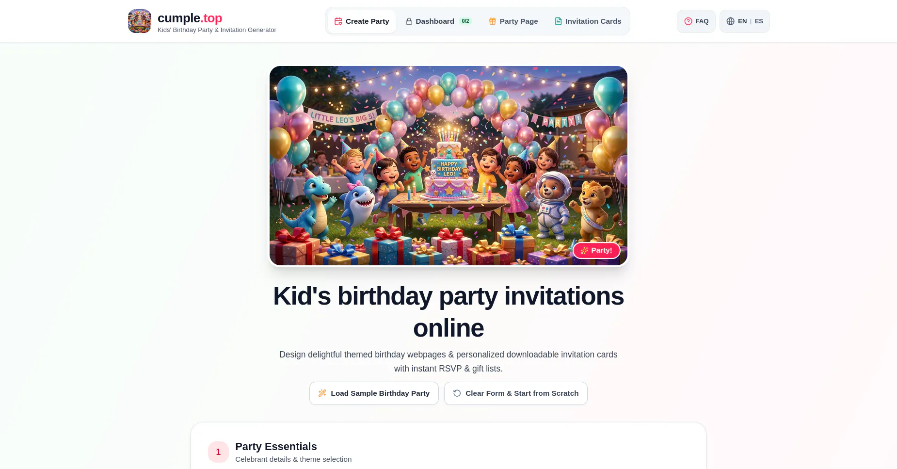 Kid's birthday party invitations online gallery image