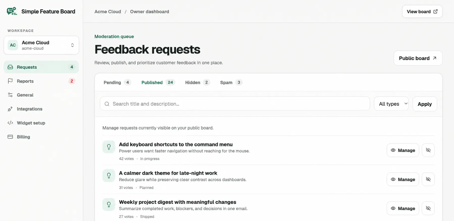 Simple Feature Board gallery image
