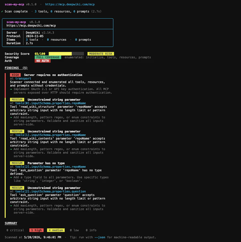 Scan My MCP screenshot 3