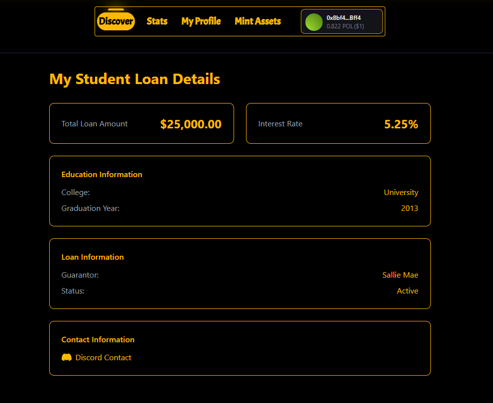 Student Loan Experiment NFT Marketplace gallery image