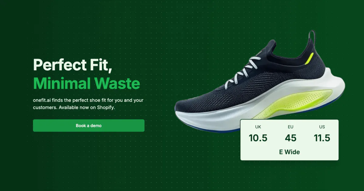 onefit.ai – AI shoe sizing for Shopify gallery image