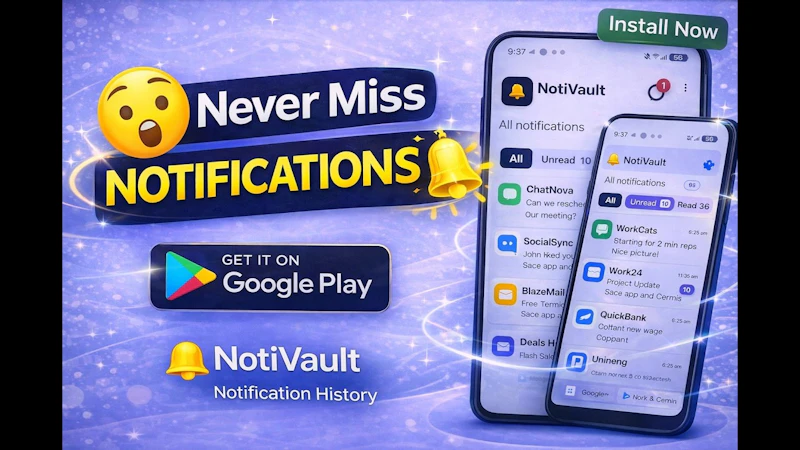 Noti Vault - Notification History App screenshot 1 (video preview)