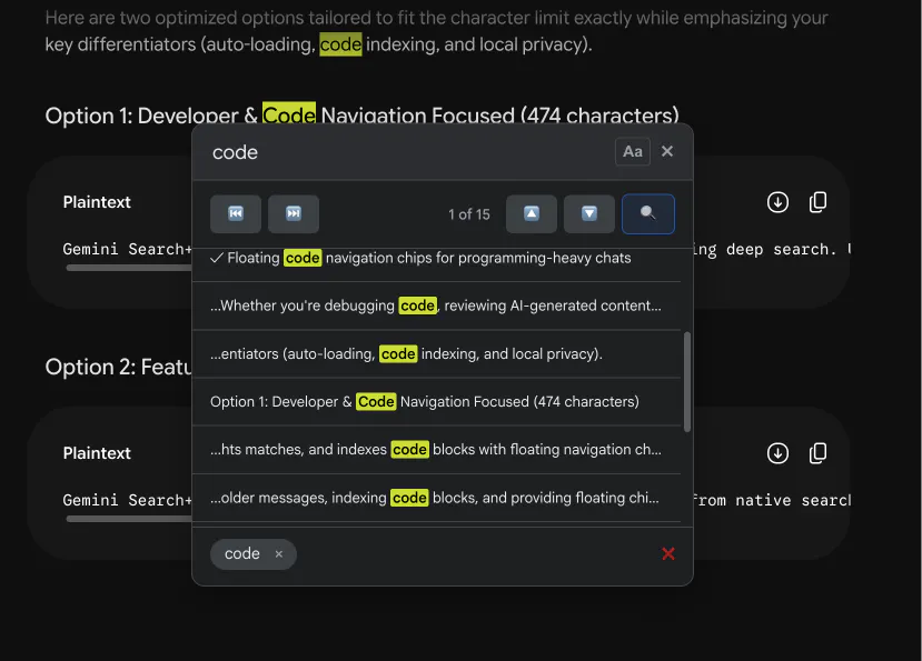 Gemini Search+ Chrome Extension gallery image