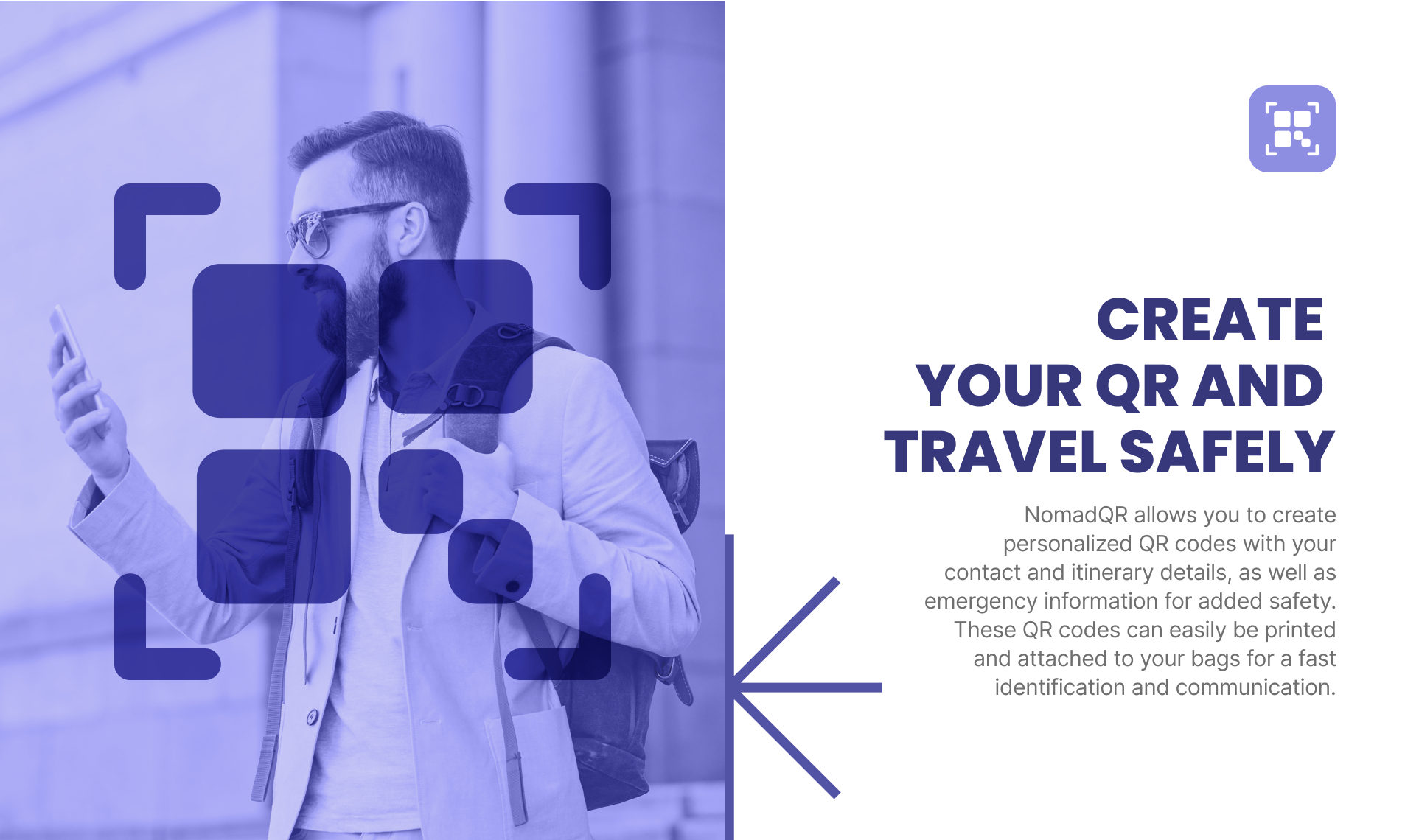 وسائط Nomadqr - قم بإنشاء رموز QR التي تعرض معلومات مسافر مخصصة 3