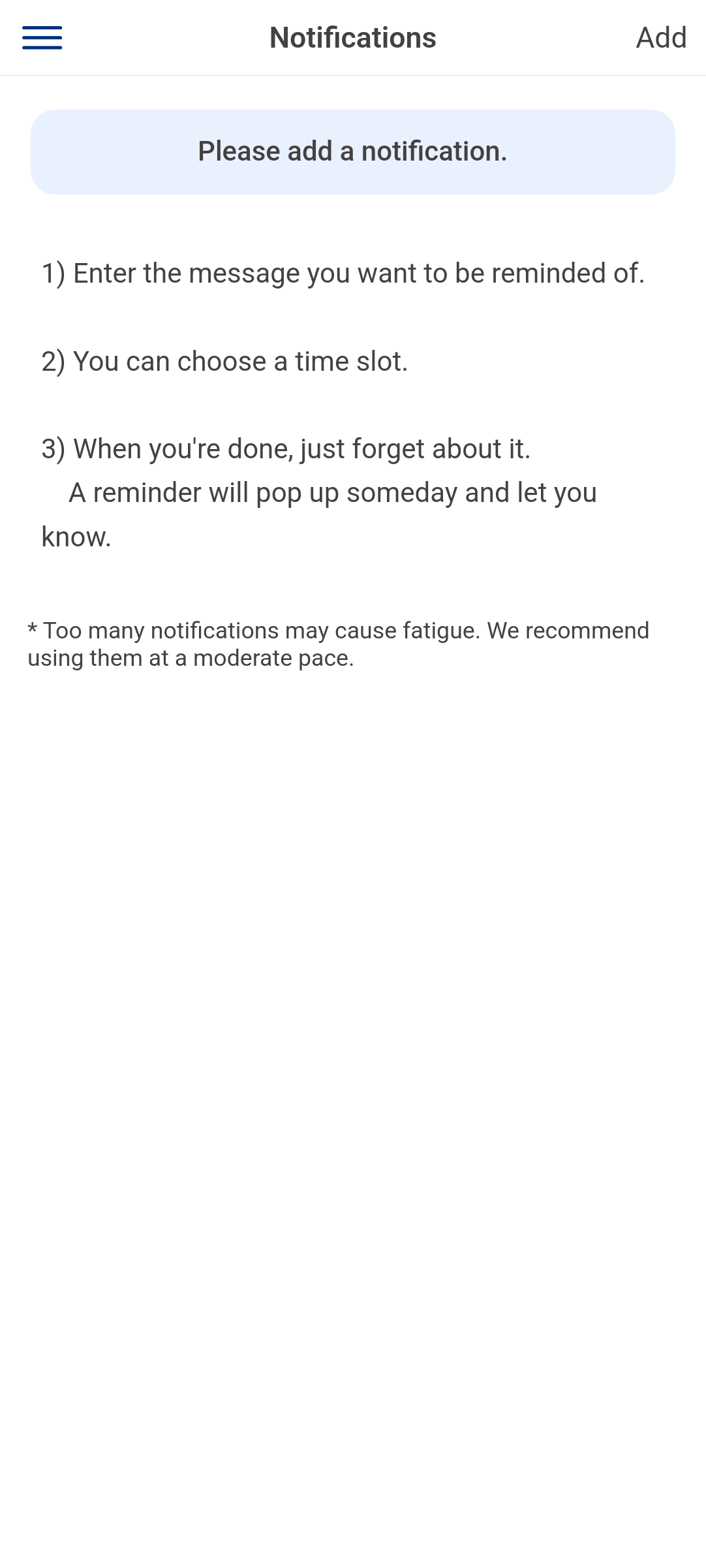 Sudden Reminder - Main screenshot showing features and interface
