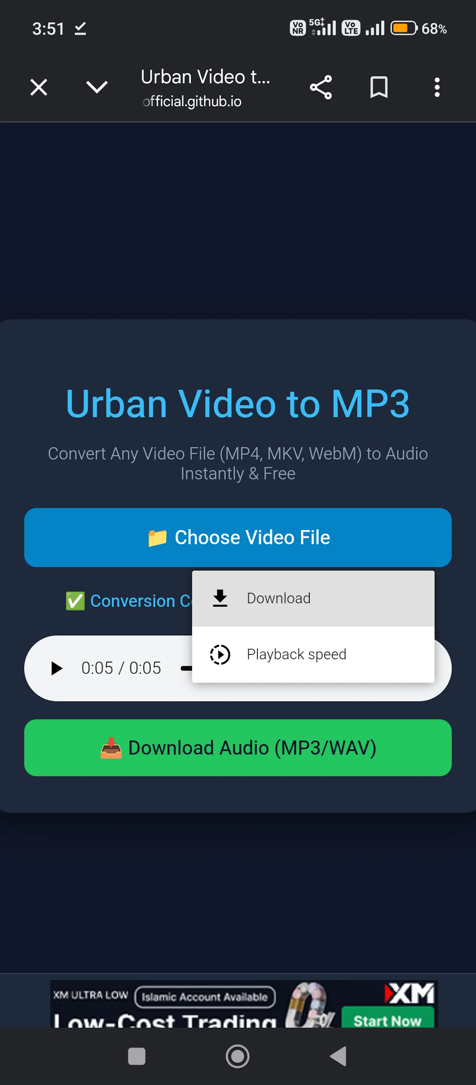 Urban Video to MP3 Audio Converter screenshot 3