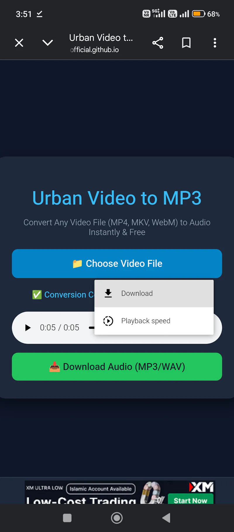 Urban Video to MP3 Audio Converter screenshot 3