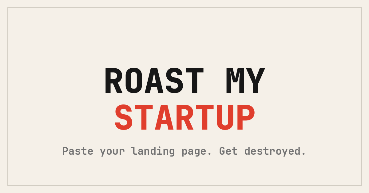 ROAST MY STARTUP gallery image