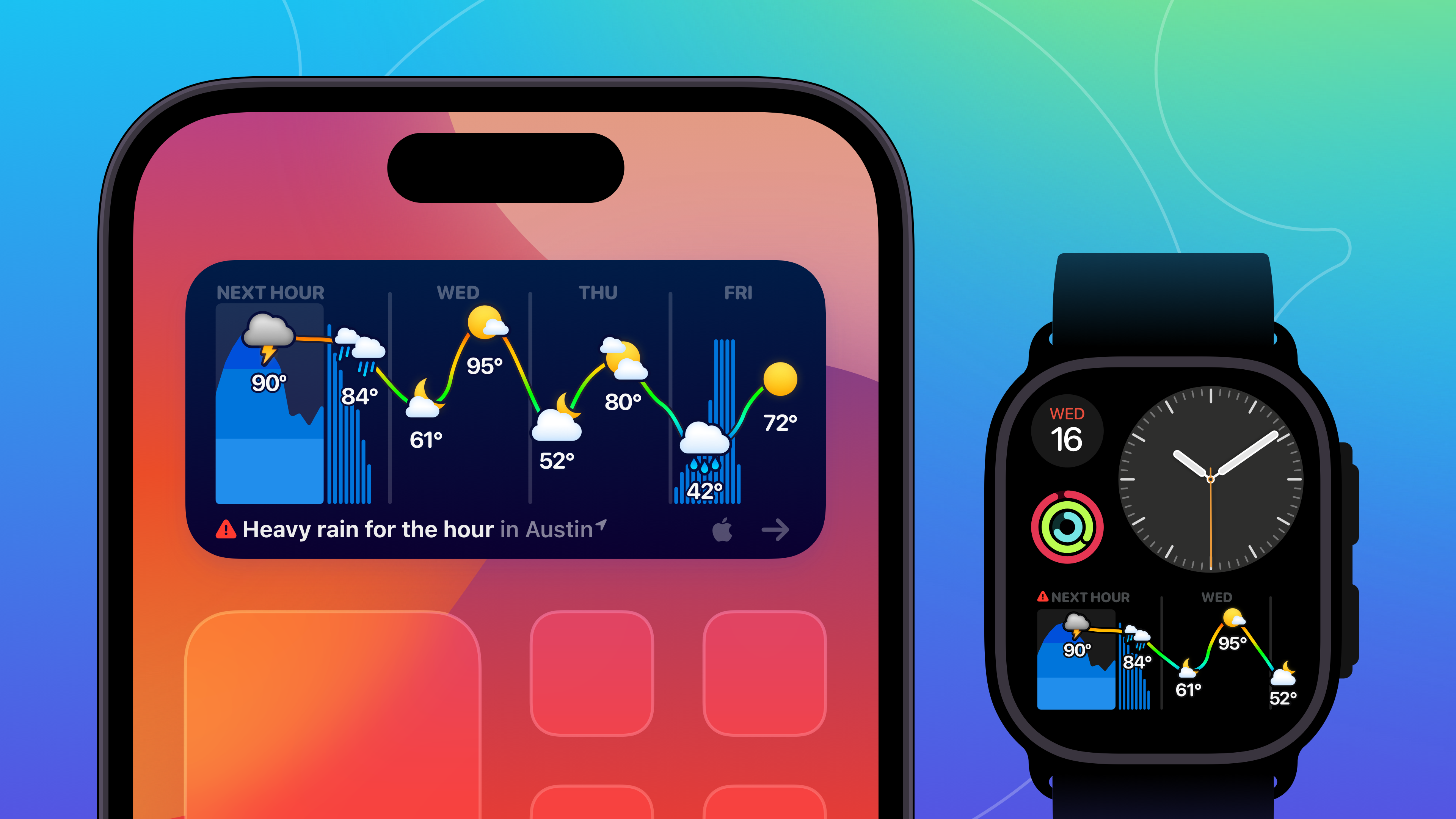 날씨가 3.0 - 전체 날씨 앱, 홈 스크린 및 Apple Watch에서 미디어 3