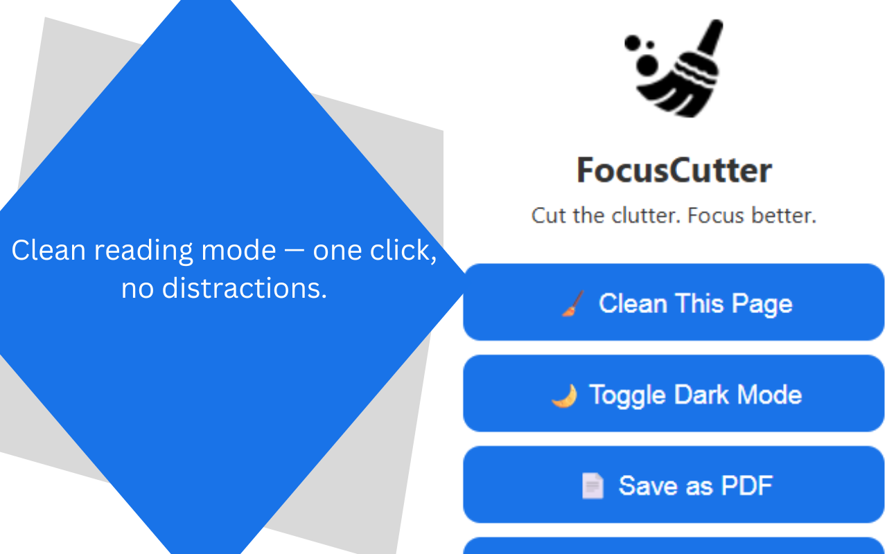Focuscutter - Modalità di lettura pulita: un clic, nessuna distrazione. media 1