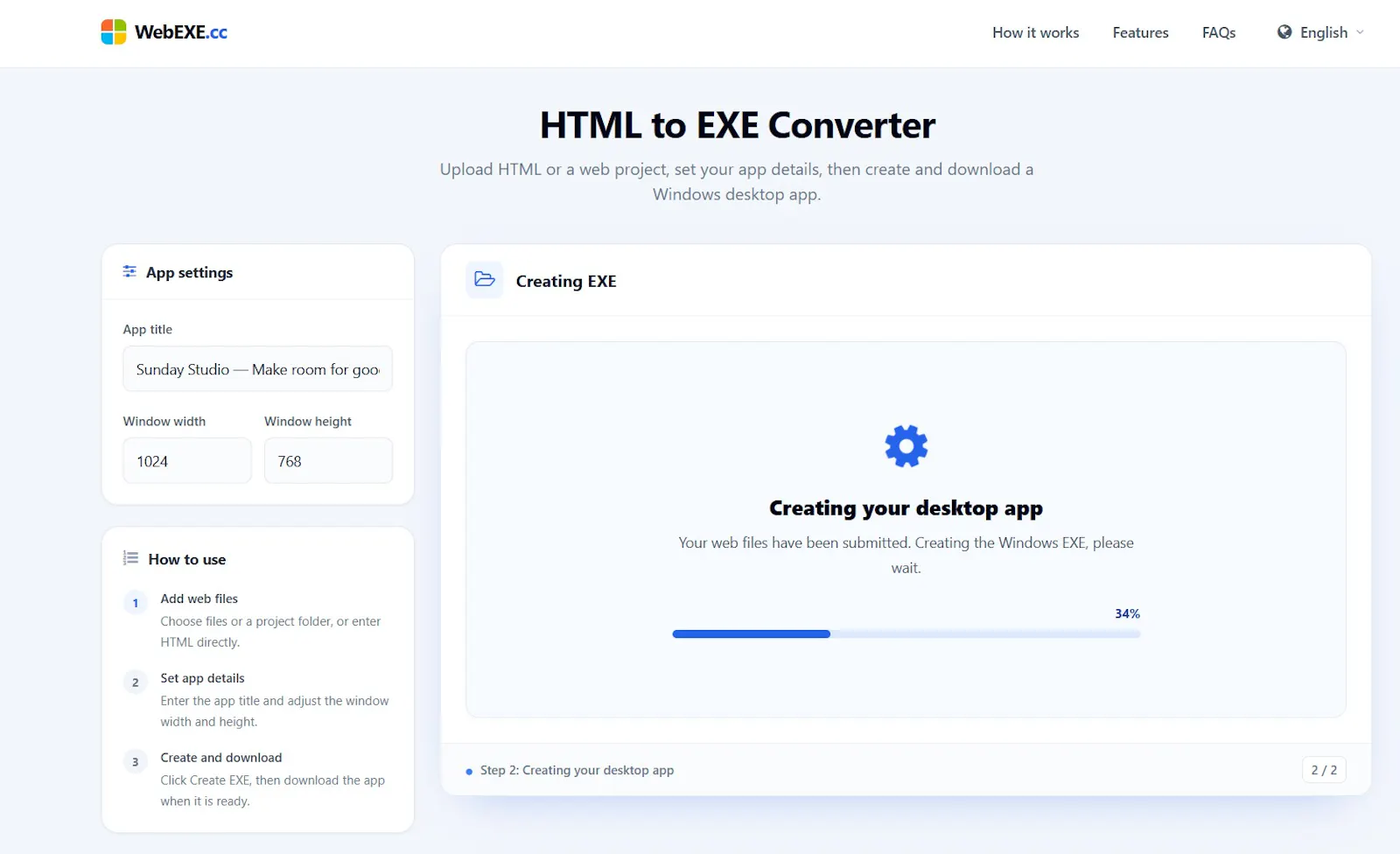 WebEXE screenshot 4