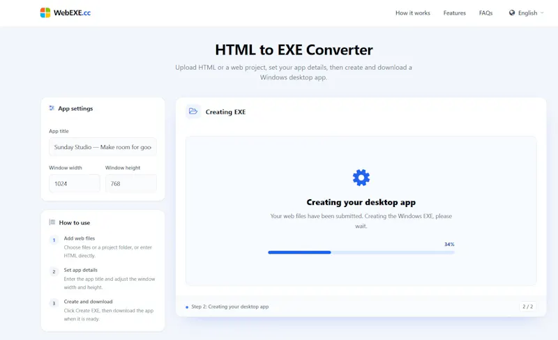 WebEXE screenshot 4