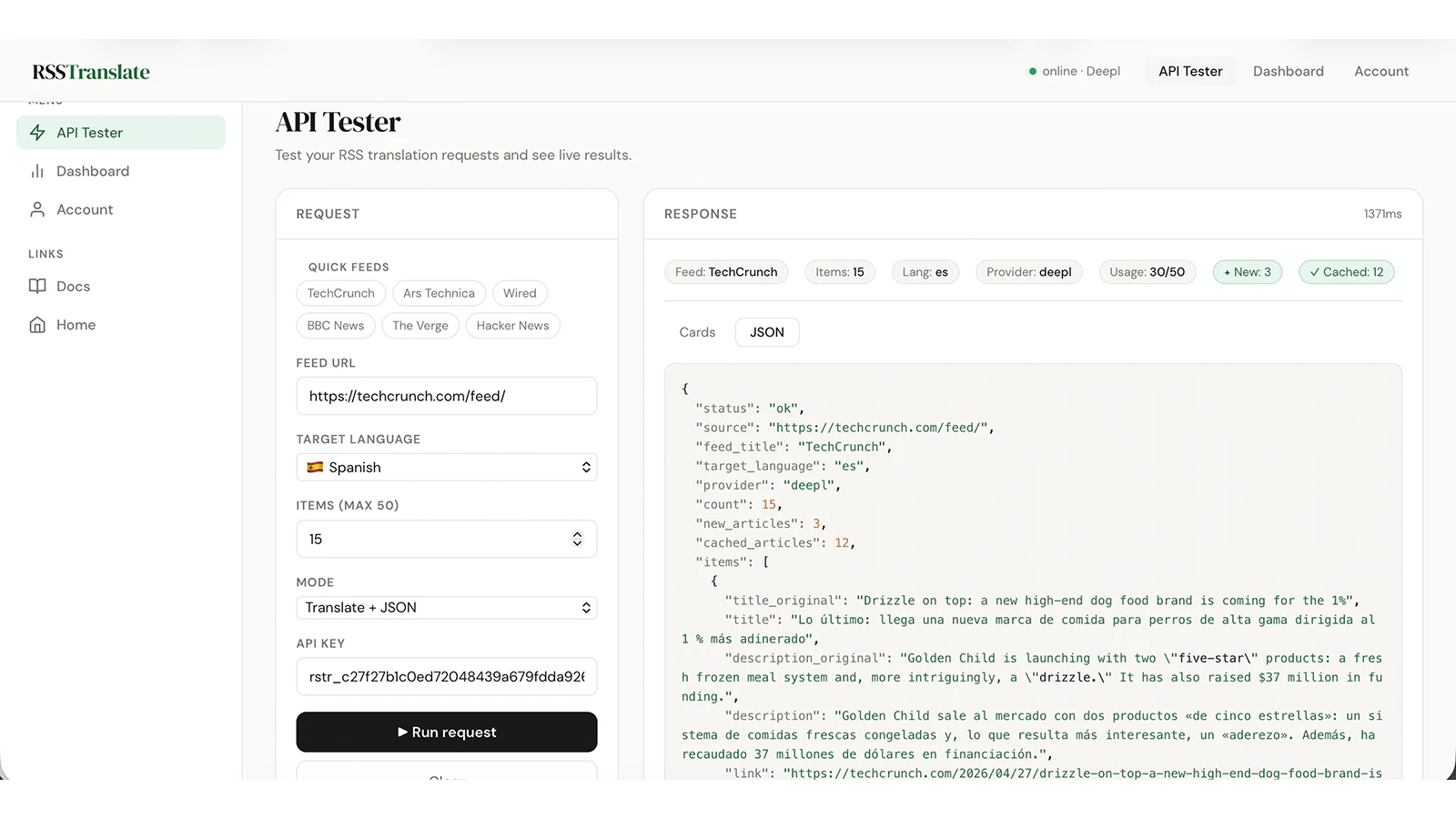 RSSTranslate screenshot 3