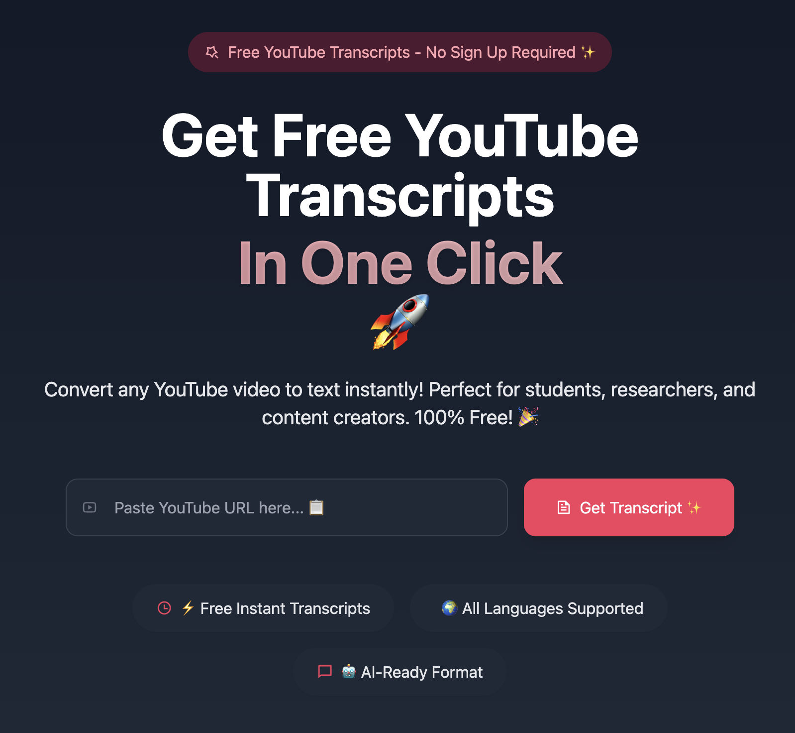 Freeyoutubetranskript - Extrahieren Sie YouTube -Transkripte für Chatgpt und andere LLMs Medien 1