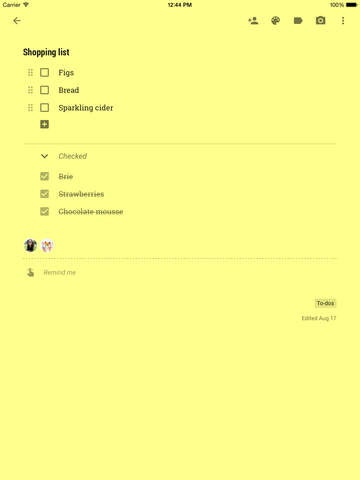 Google Keep for iOS Image